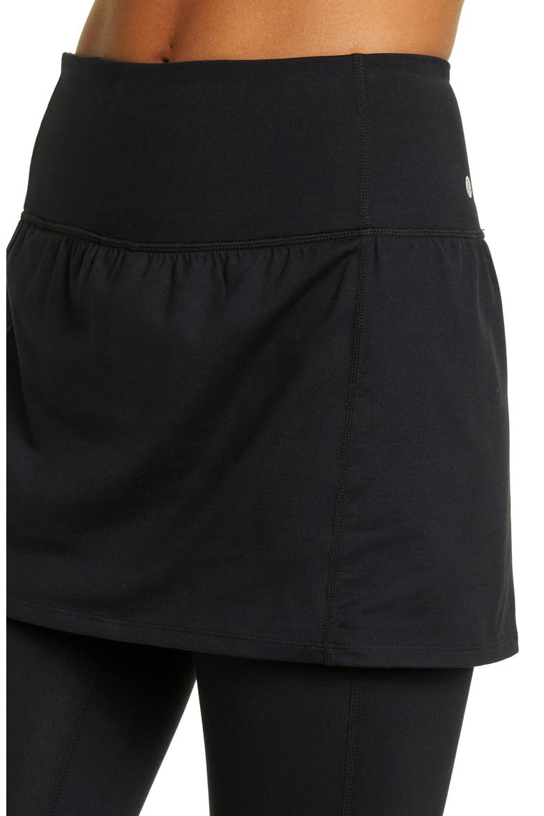 Live In High Waist Skirted Leggings, Alternate, color, BLACK