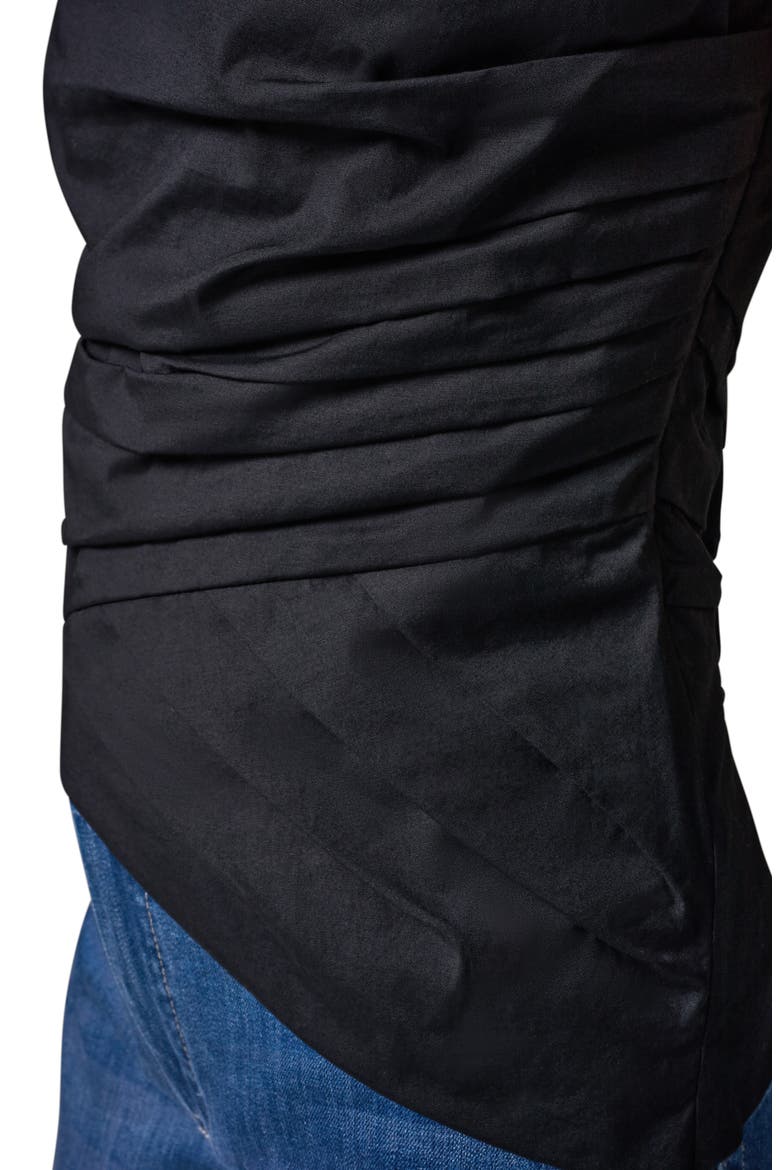 Stretch Poplin Top, Alternate, color, BLACK