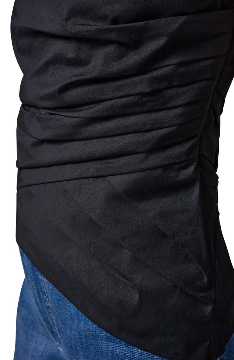 Donna Karan New York Stretch Poplin Top, Alternate, color, Black