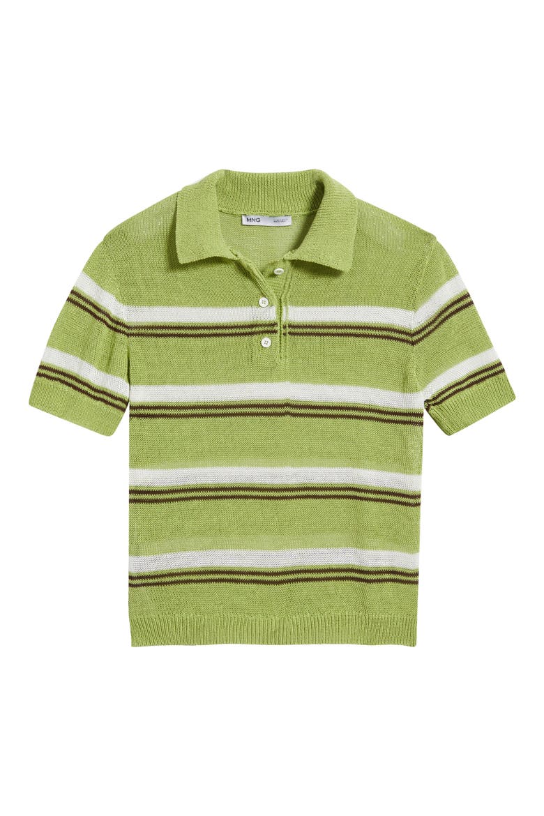 Stripe Jersey Polo Sweater, Alternate, color, GREEN