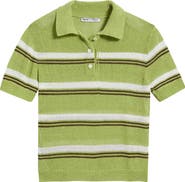 MANGO Stripe Jersey Polo Sweater