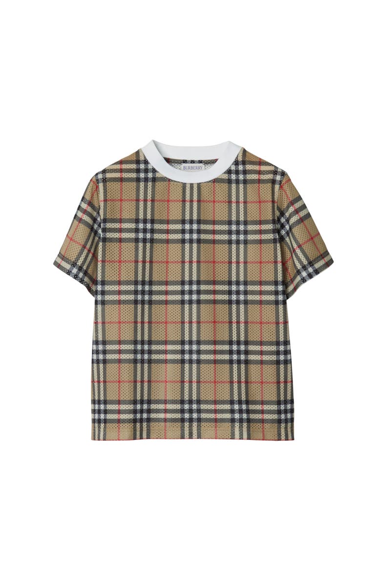 Burberry Check Mesh T-shirt, Main, color, 