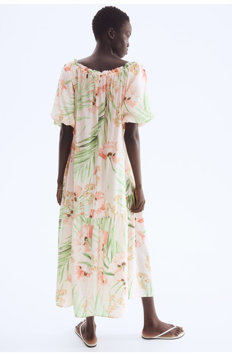 H&M Drawstring-detail Dress, Alternate, color, Light Pink/Floral