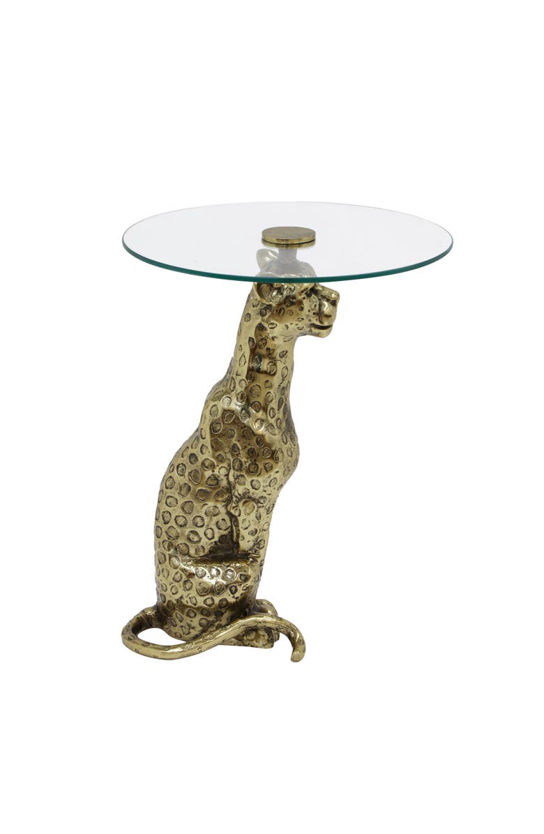 Expo Bazaar Side Table with Glass Top, Main, color, Gold