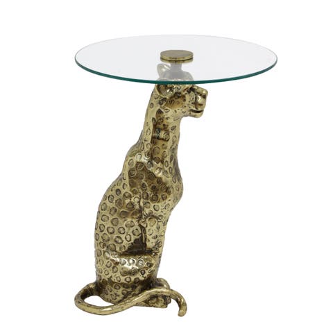 Side Table with Glass Top