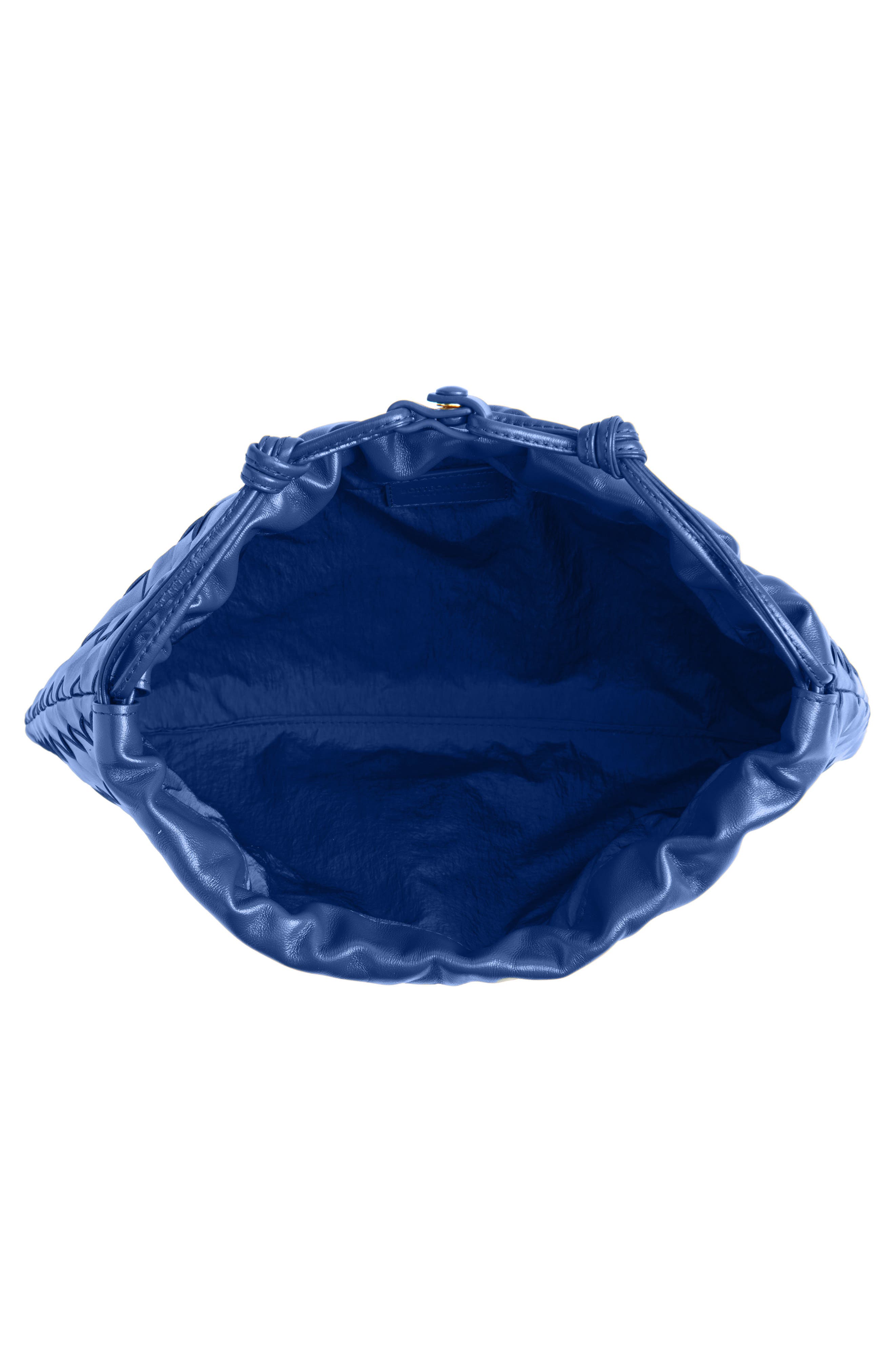 Bottega Veneta Medium Dustbag Intrecciato Leather Shoulder Bag, Alternate, color, Blue Venezia-Gold