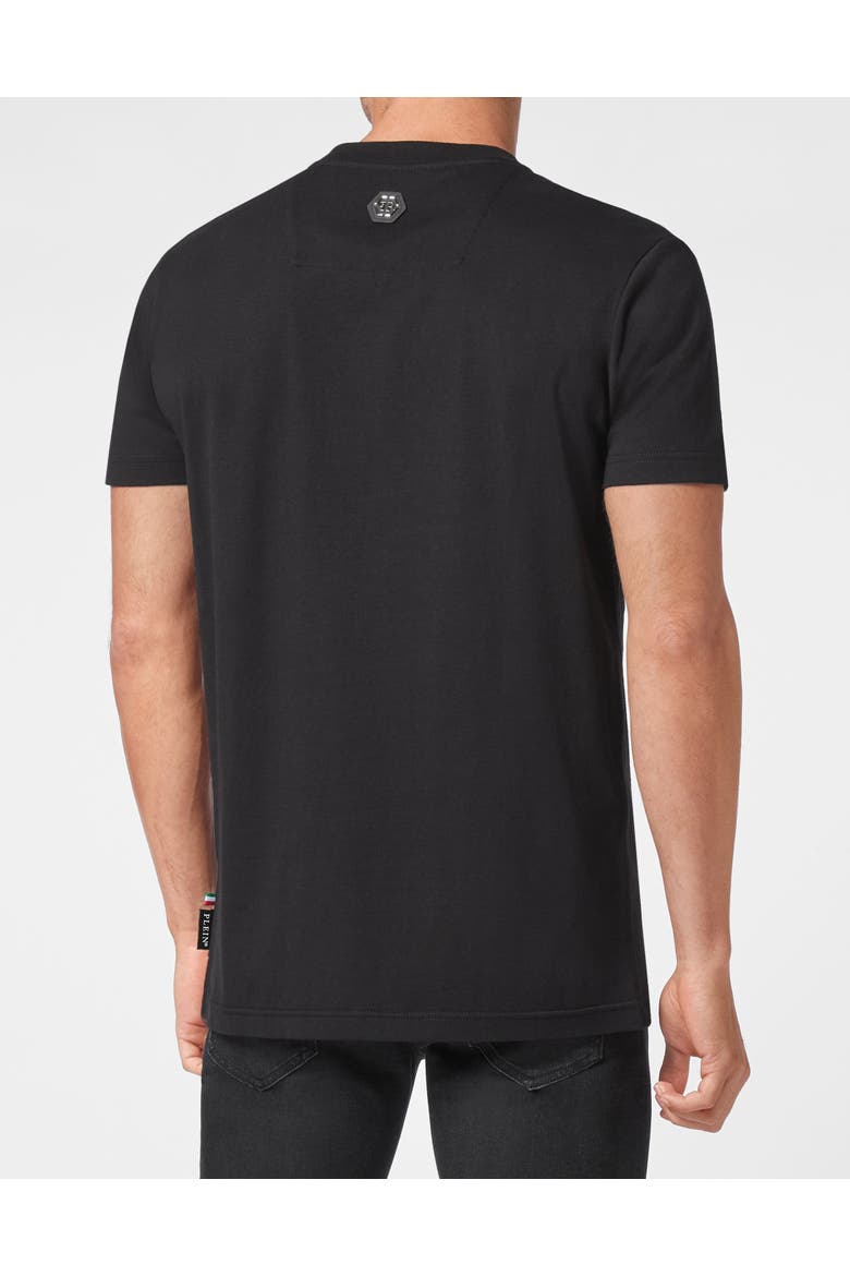 T-Shirt Round Neck Skull Men, Alternate, color, black