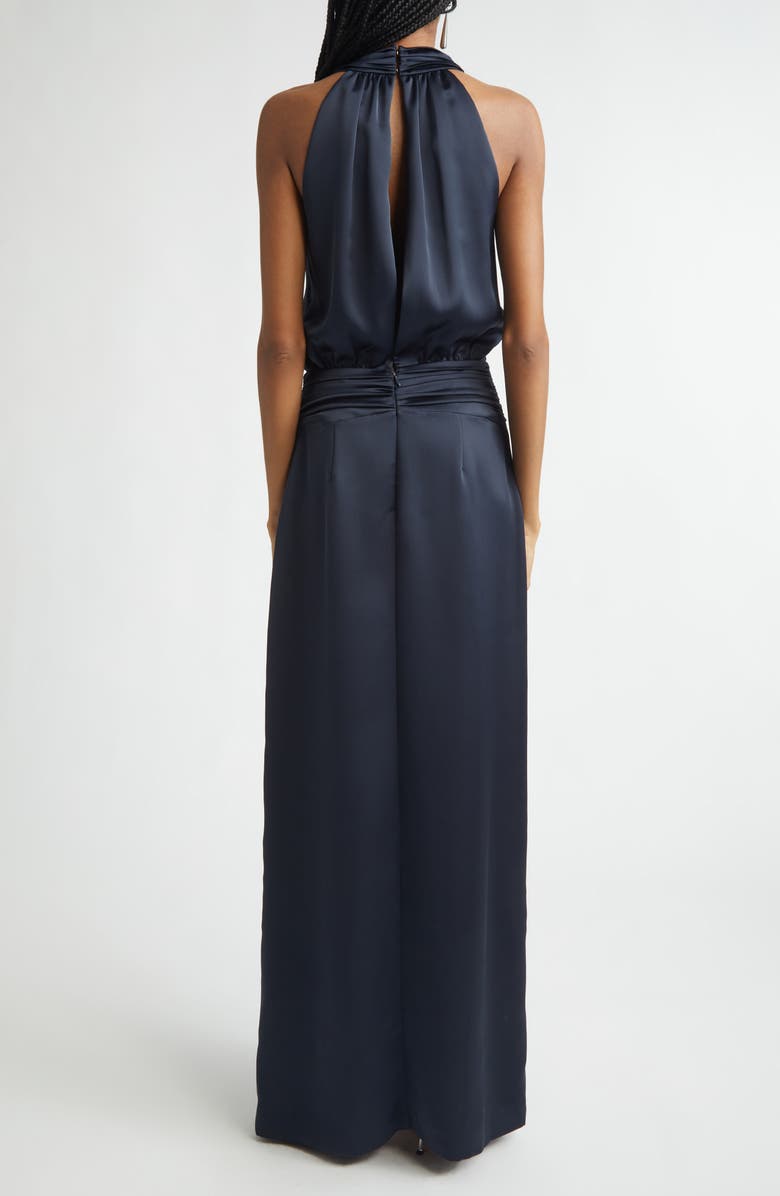 Ramy Brook Charmayne Sleeveless Satin Gown, Alternate, color, Navy