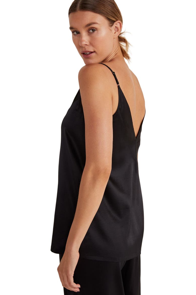 Washable Silk Double V Sleep Cami, Main, color, Black