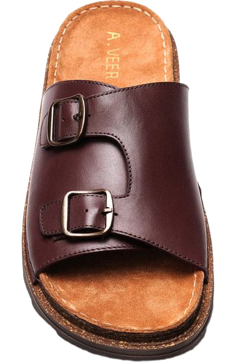 A. Veer Havana Double Strap Sandal, Alternate, color, Brown Leather
