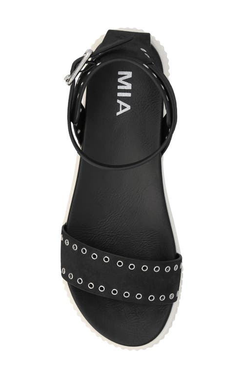 Mia Evelin Ankle Strap Platform Sandal In Black/silver