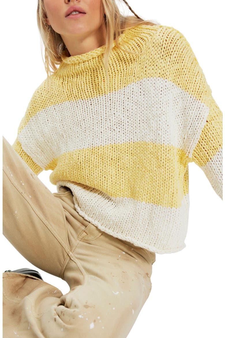 Rugby Stripe Sweater, Alternate, color, LEMON COMBO
