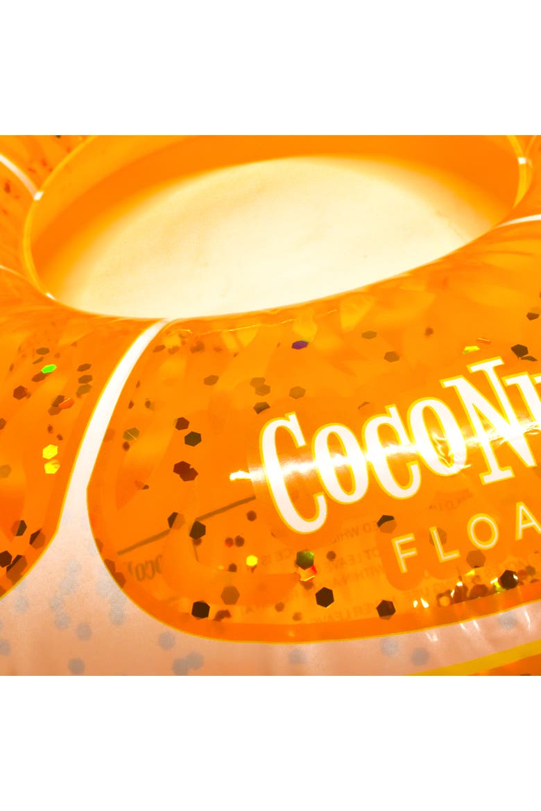 Tangerine Orange Glitter 42 Inch Pool Float Ring, Alternate, color, Orange