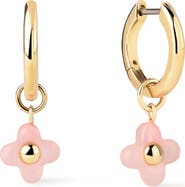 Ana Luisa Liora Rose Quartz Drop Hoop Earrings