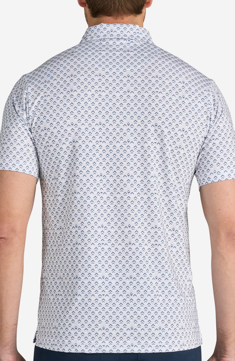 Bad Birdie Core Geo Print Performance Polo, Alternate, color, Geo Frost - White