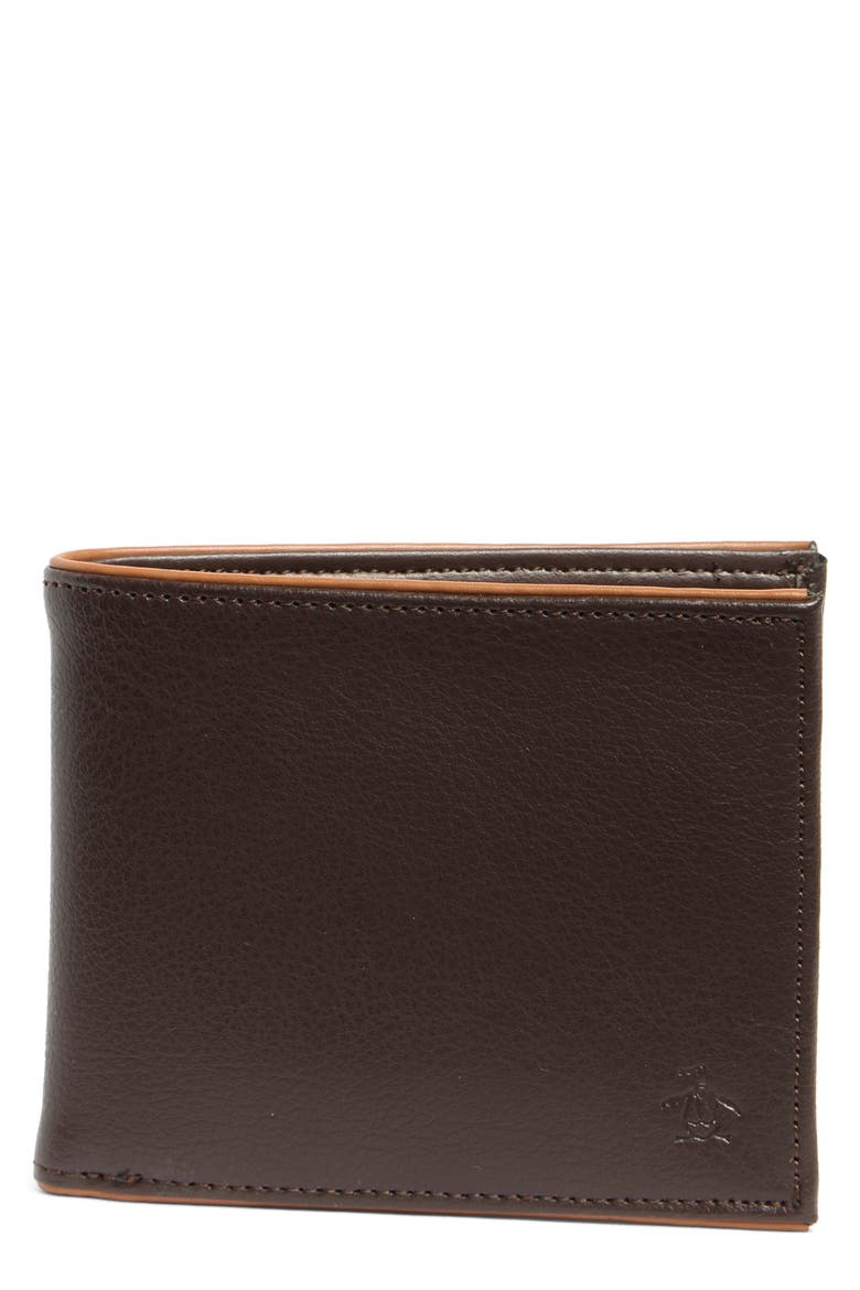 Leather Bifold Wallet, Main, color, BRN200