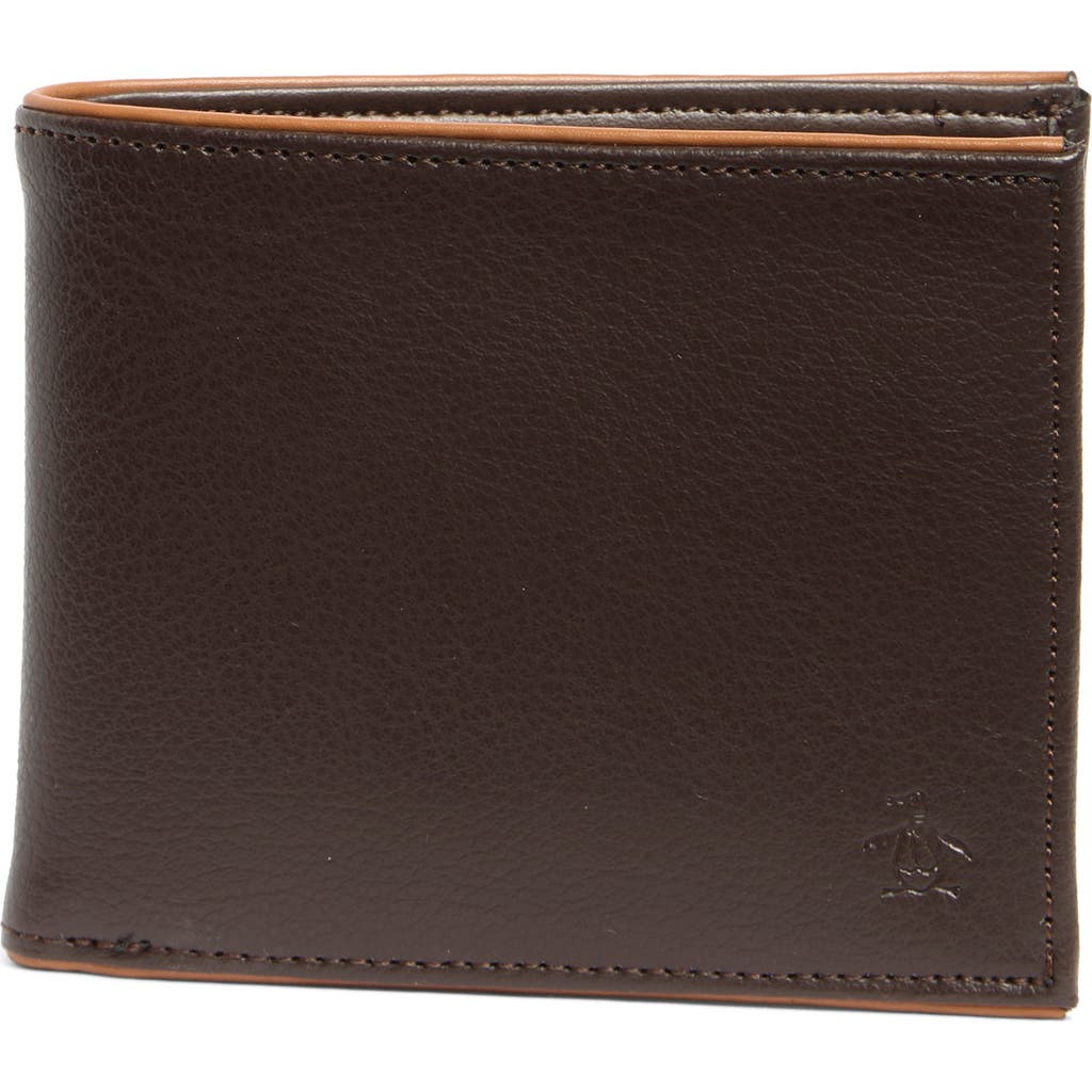 Original Penguin Leather Bifold Wallet In Brown
