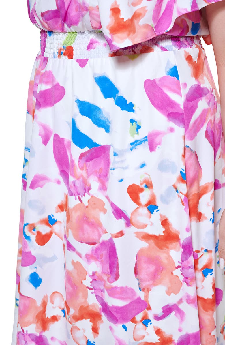 DKNY Smocked Flutter Sleeve Dress, Alternate, color,