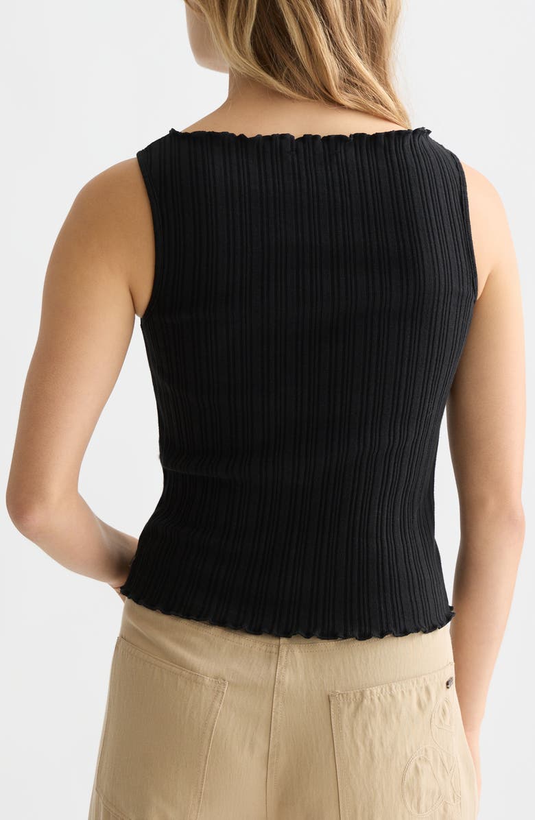 Scotch & Soda Boat Neck Cotton Rib Tank, Alternate, color, Meteorite