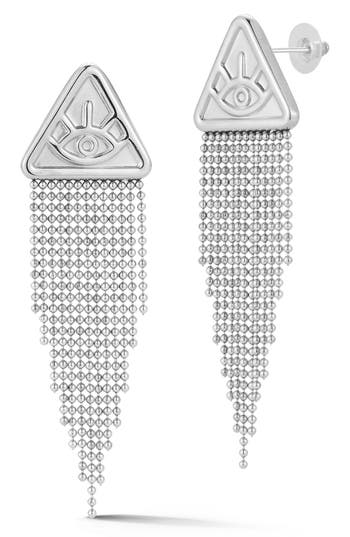 Sphera Milano Plated Evil Eye Fringe Earrings