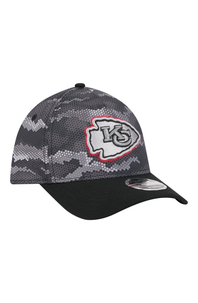 New Era Men's New Era  Black Kansas City Chiefs Camo A-Frame 39THIRTY Flex Hat, Alternate, color, Black