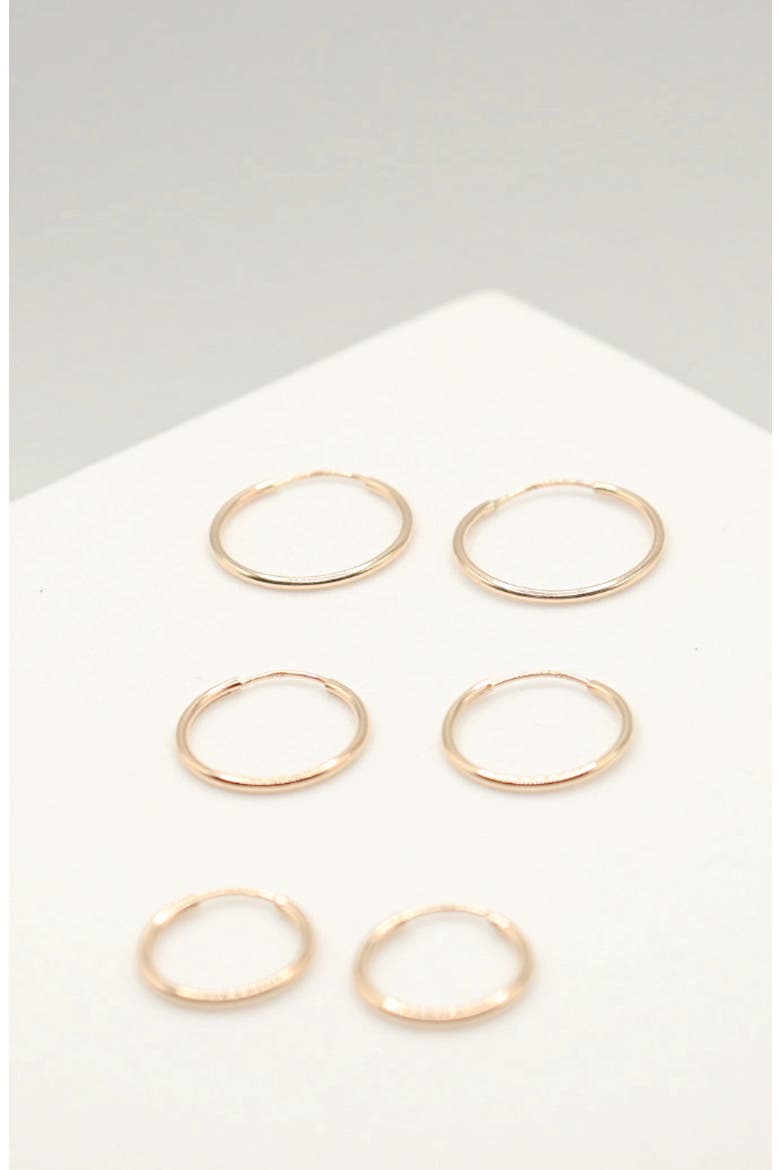14K Yellow Gold Endless Hoop Earrings, Alternate, color, GOLD