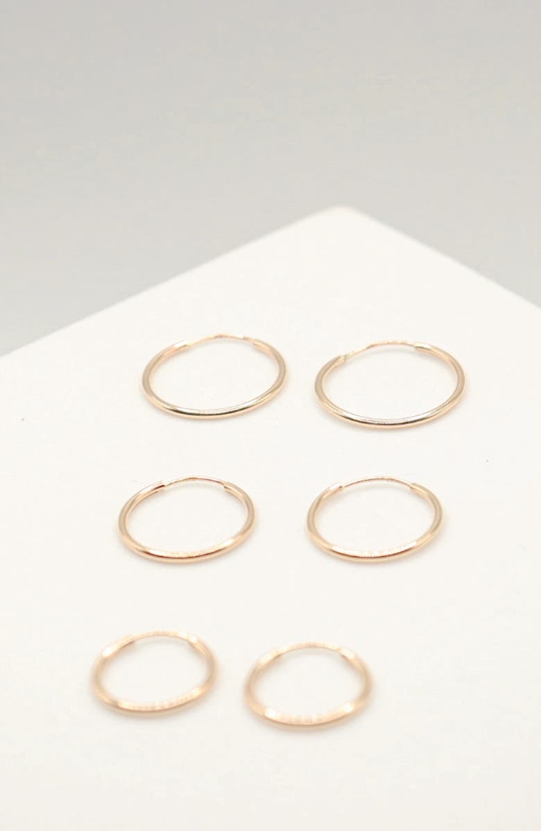 BEST SILVER 14K Yellow Gold Endless Hoop Earrings, Alternate, color, Gold