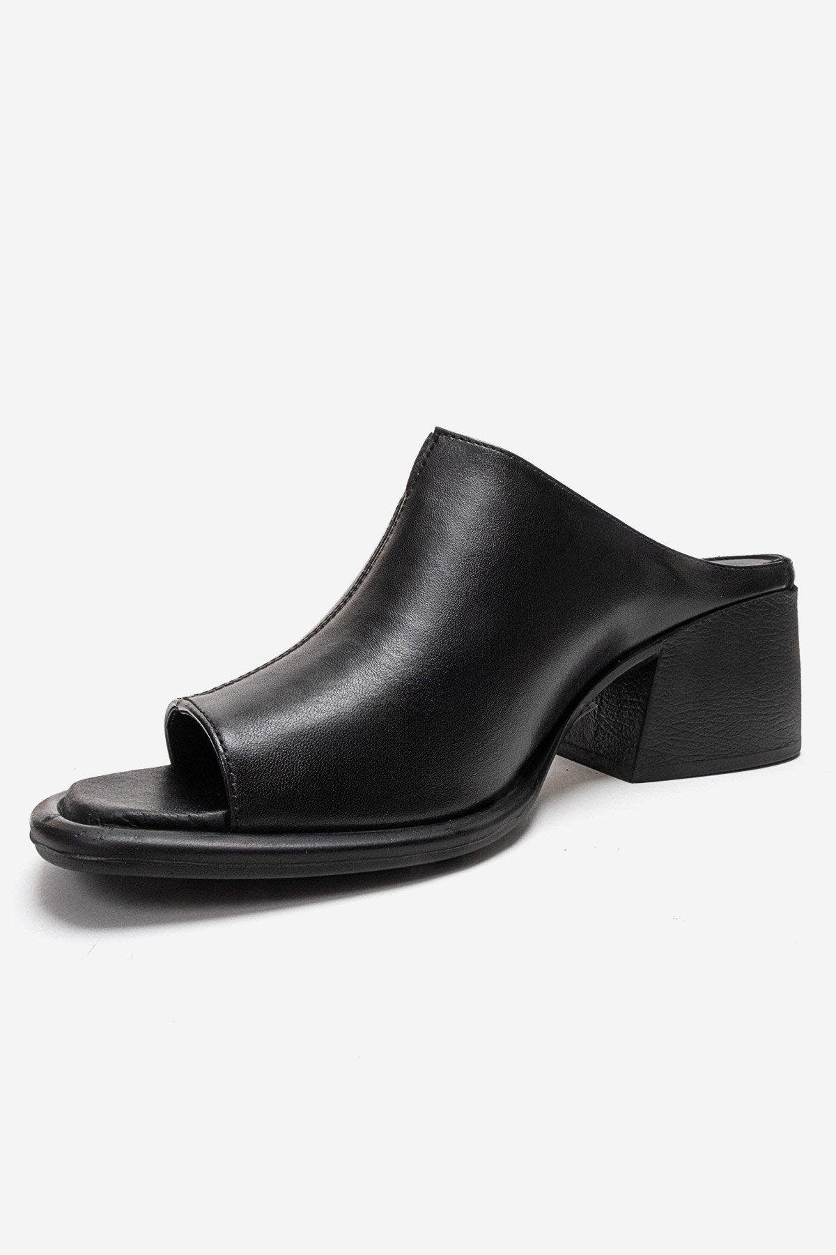 Forever & Always Shoes Sorex Leather Block Heel Sandal, Alternate, color, Black