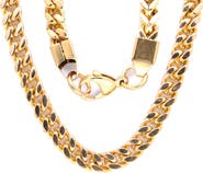 HMY JEWELRY 18K Gold Plated Stainless Steel Curb Chain Necklace