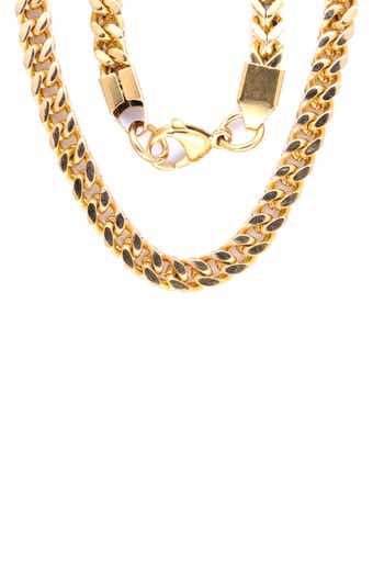 18K Gold Plated Stainless Steel Curb Chain Necklace