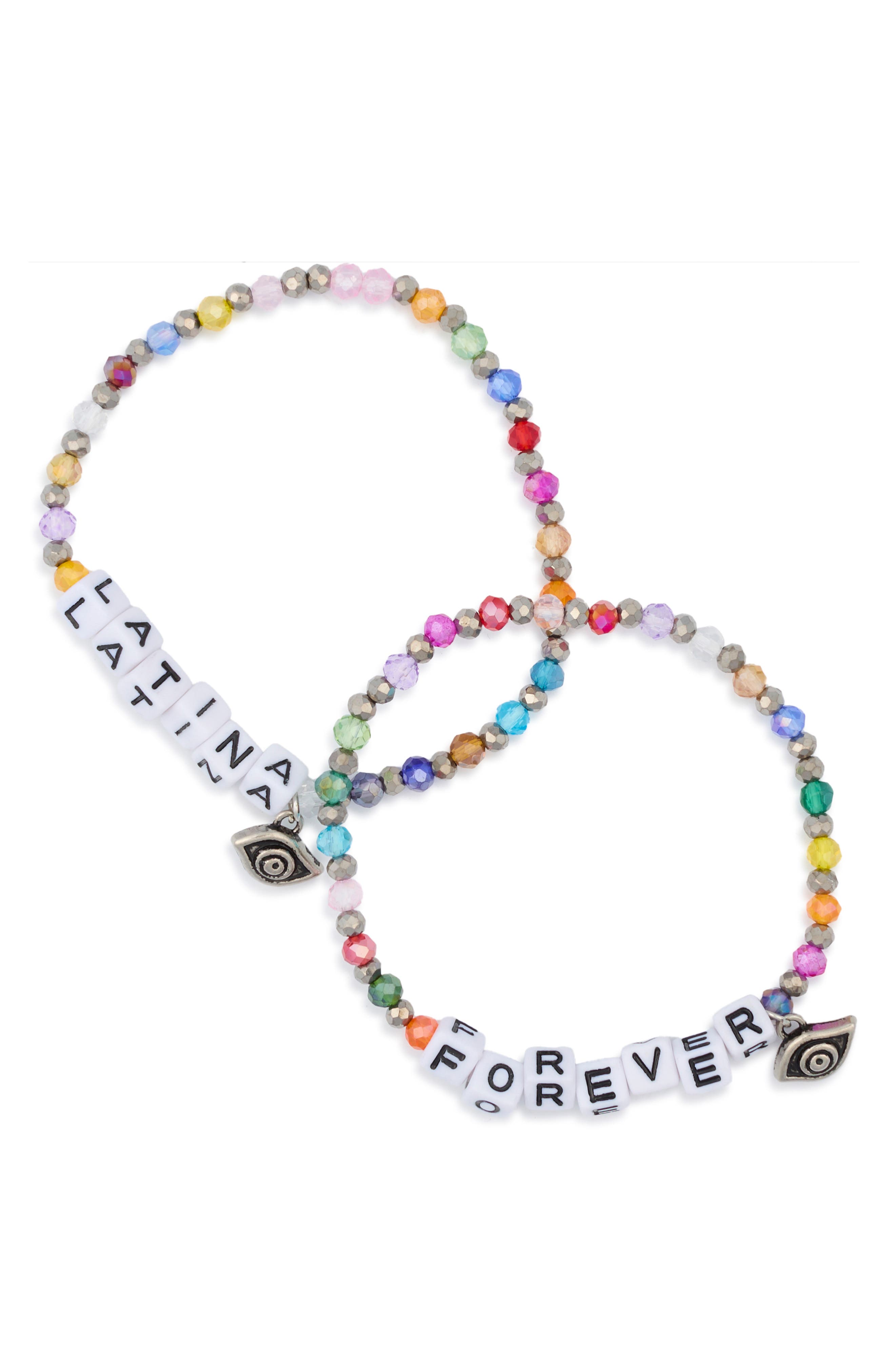 Latina Set of 2 Beaded Stretch Bracelets