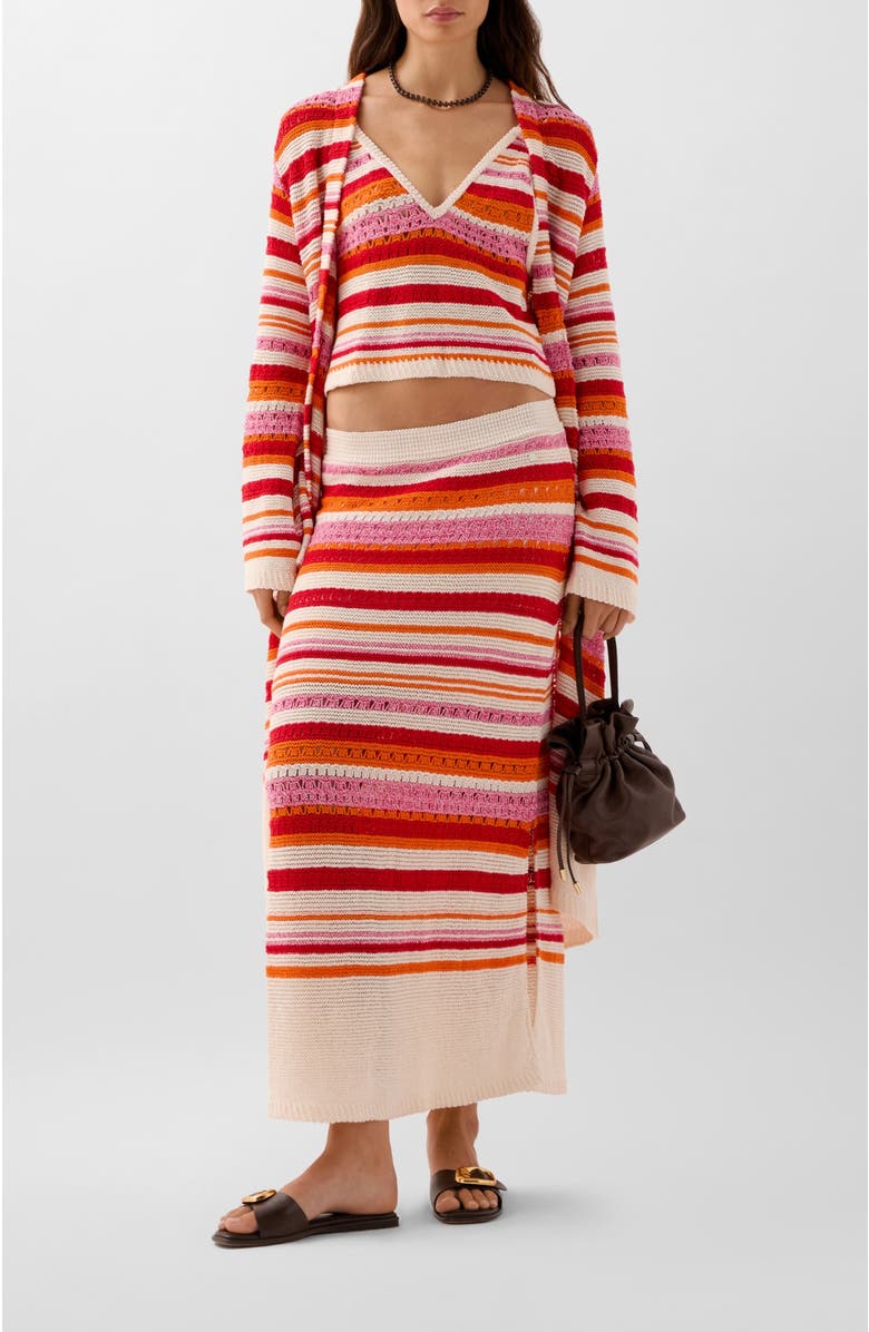 Scalpers Crochet Summer Cardigan, Alternate, color, Multi-Red