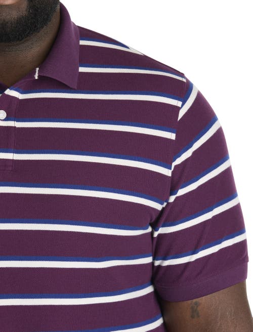 Harbor Bay By Dxl Big & Tall Medium Stripe Polo Shirt