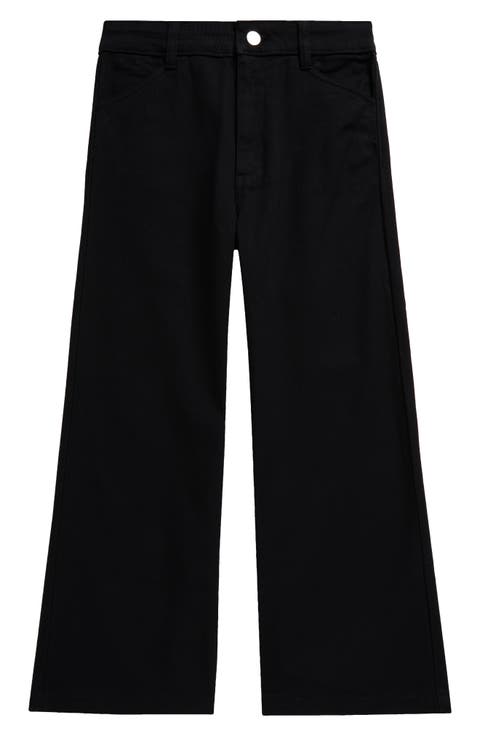 Kids' Stretch Twill Crop Wide Leg Pants (Big Kid)