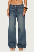 EDIKTED Wyn Studded Low Rise Baggy Wide Leg Jeans
