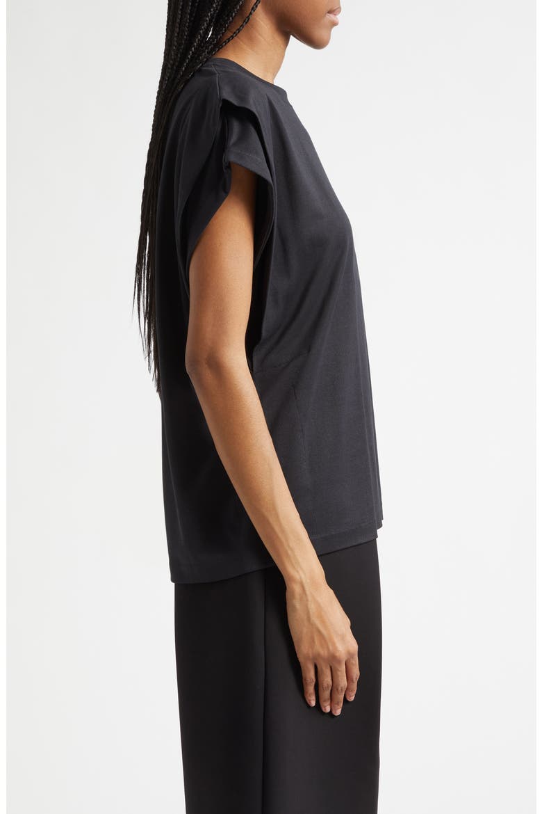 The Ventadou Cap Sleeve T-Shirt, Alternate, color, BLACK