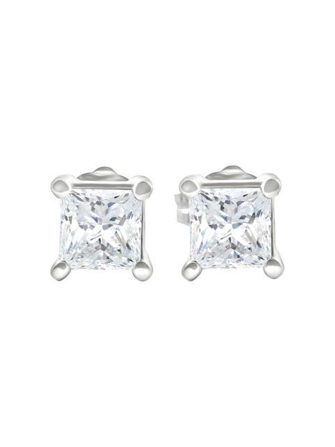 1 1/4Ct Princess Cut Diamond Studs in 14k or Gold Lab Grown