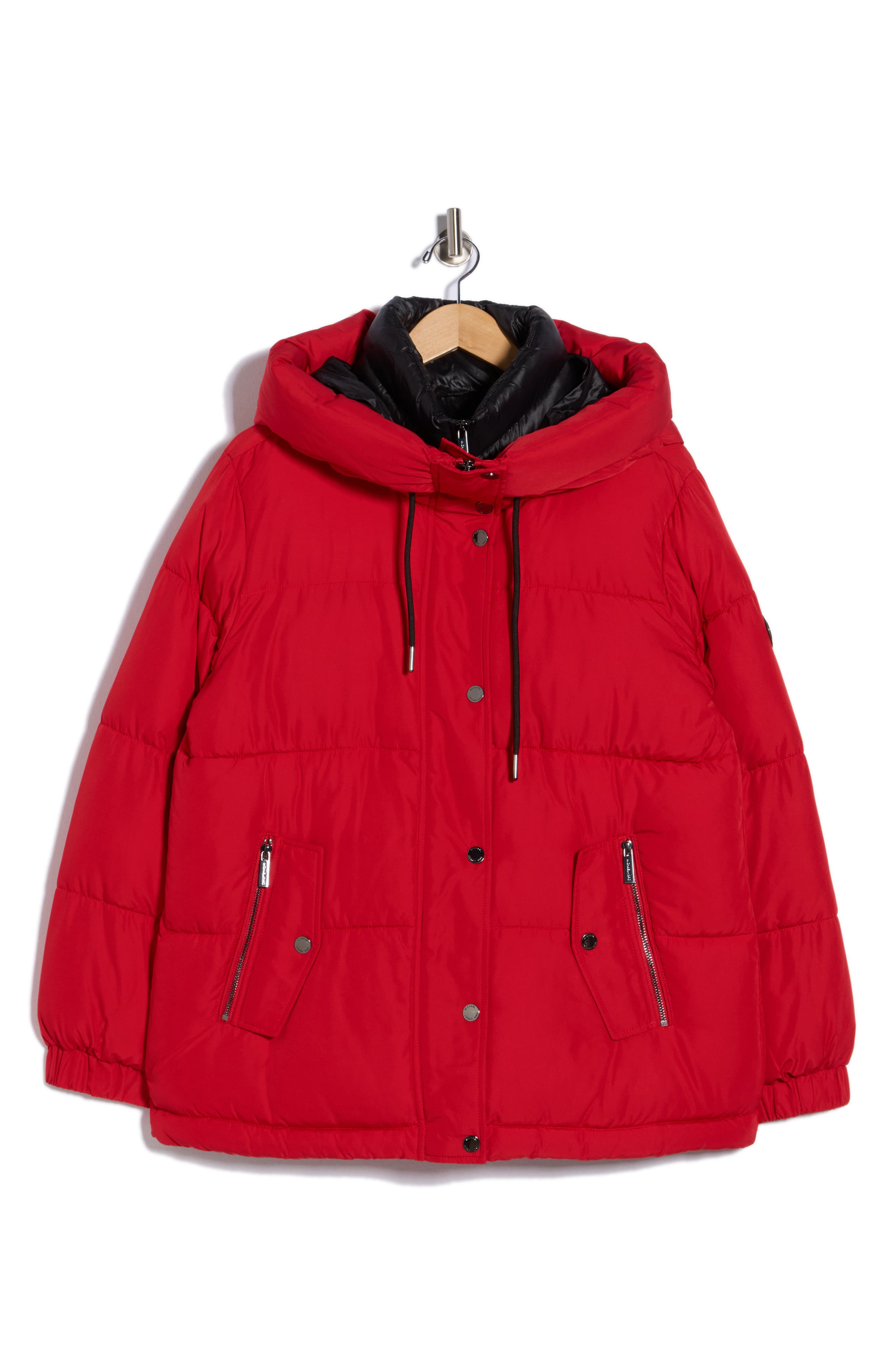 Hooded Puffer Jacket with Bib