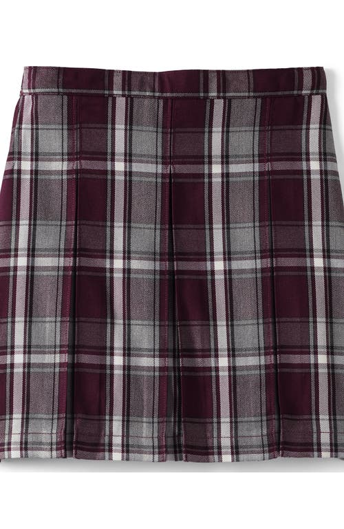 Lands' End School Uniform Girls Plaid Box Pleat Skirt Top Of The Knee In Multi