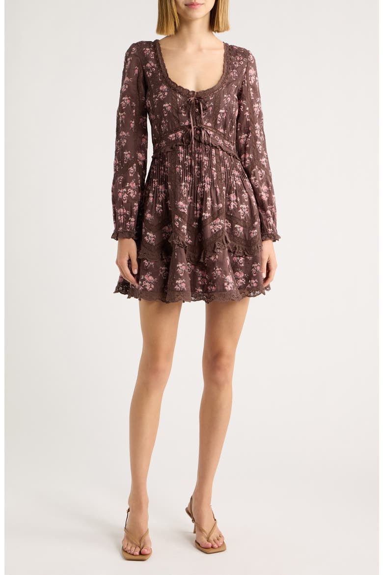 Lysanthe Cotton Minidress, Main, color, CHOCOLATE TRUFFLE