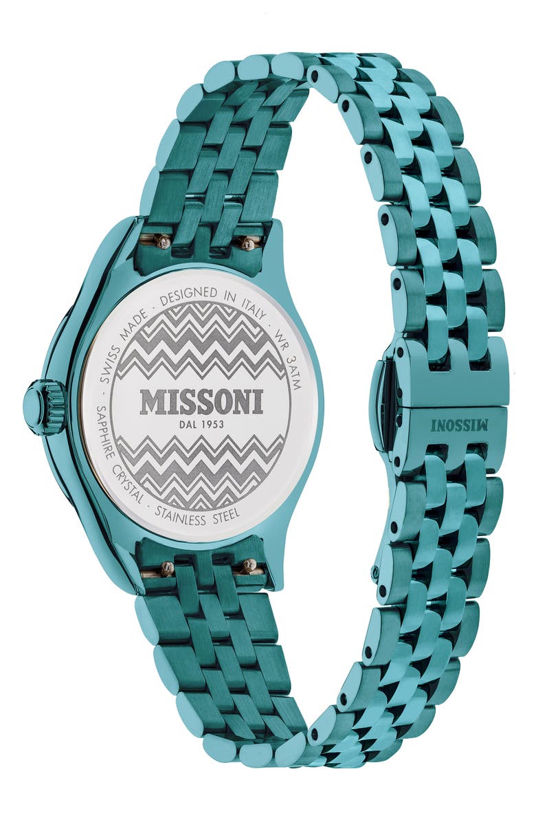 Missoni Classic Bracelet Watch, 34mm, Alternate, color, Ip Green