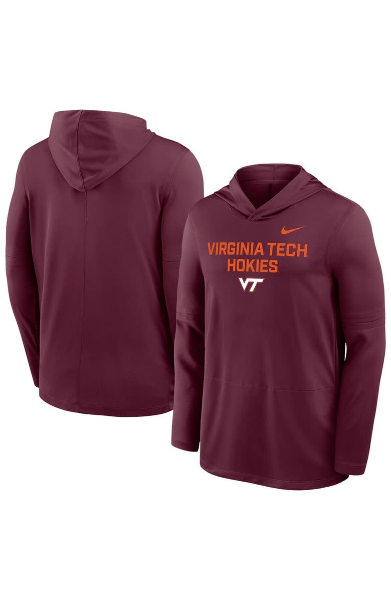 Nike Men's Nike Maroon Virginia Tech Hokies 2025 Sideline Dri-FIT Long Sleeve Hoodie T-Shirt, Main, color, Maroon