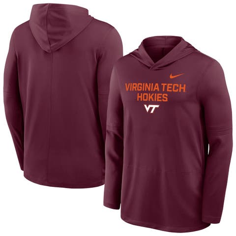 Men's Nike Maroon Virginia Tech Hokies 2025 Sideline Dri-FIT Long Sleeve Hoodie T-Shirt