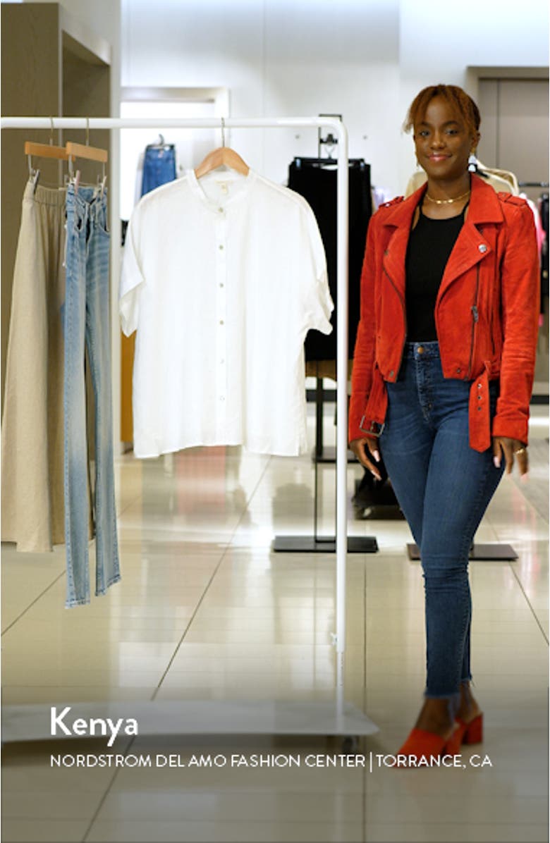 Band Collar Linen Button-Up Shirt, sales video thumbnail