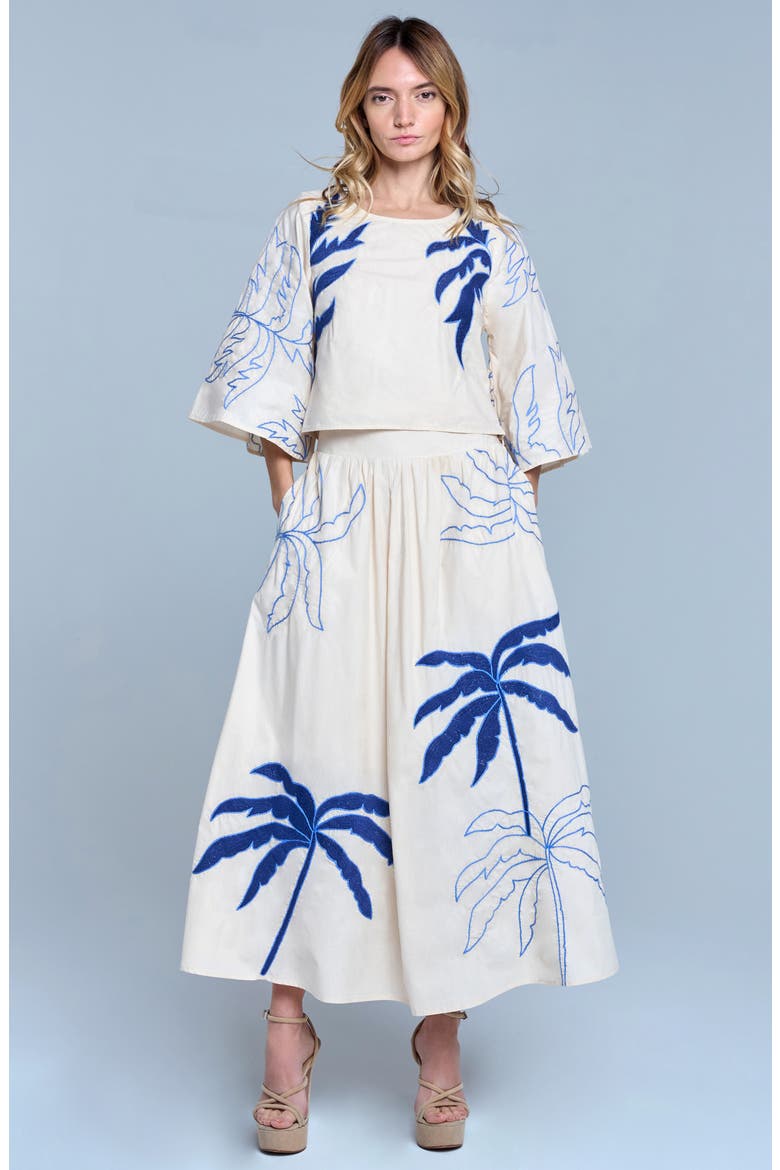 Nuri Maxi Skirt, Alternate, color, TAUPE/ BLUE