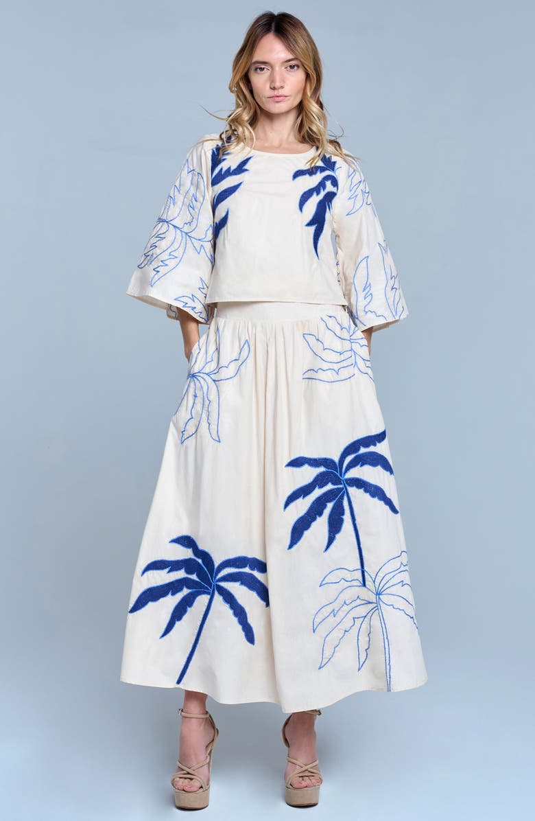 CIEBON Nuri Maxi Skirt, Alternate, color, Taupe/ Blue