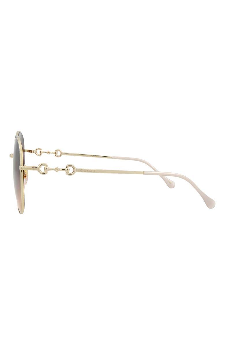 Gucci 59mm Round Novelty Sunglasses, Alternate, color, Gold Gold Brown