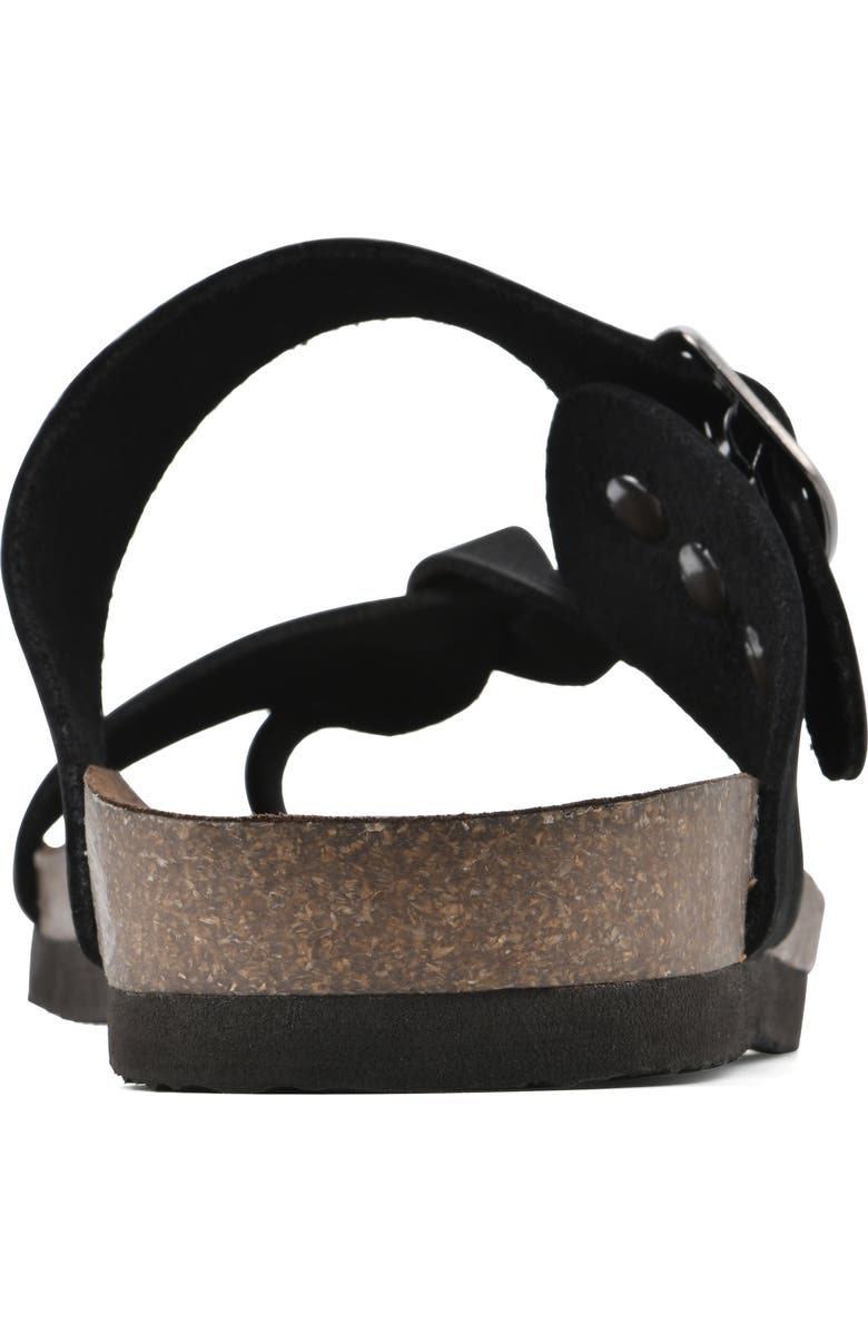 White Mountain Footwear Crawford Braided Footbed Sandal, Alternate, color, Black/ Nubuck Dk. Sock