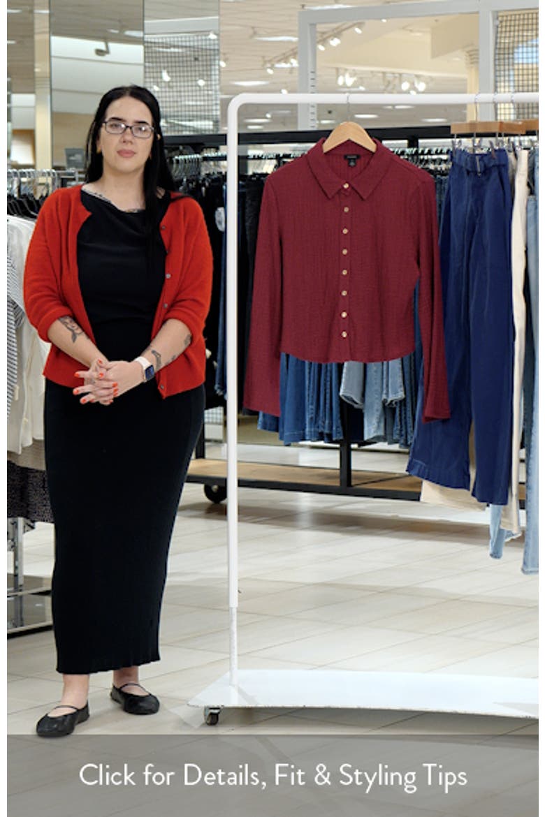 Flare Sleeve Knit Button-Up Shirt video