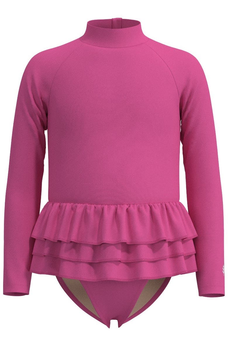 Cafe Kailani Long Sleeve Swimsuit, UPF 50+ Sun Protection, Main, color, Tulip Pink
